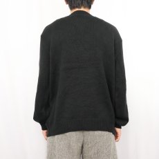 画像3: POLO Ralph Lauren Vネック コットンニットセーター BLACK XL (3)