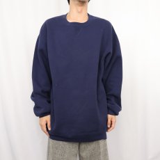 画像2: 90's RUSSELL ATHLETIC USA製 前V 無地スウェット NAVY XLT (2)