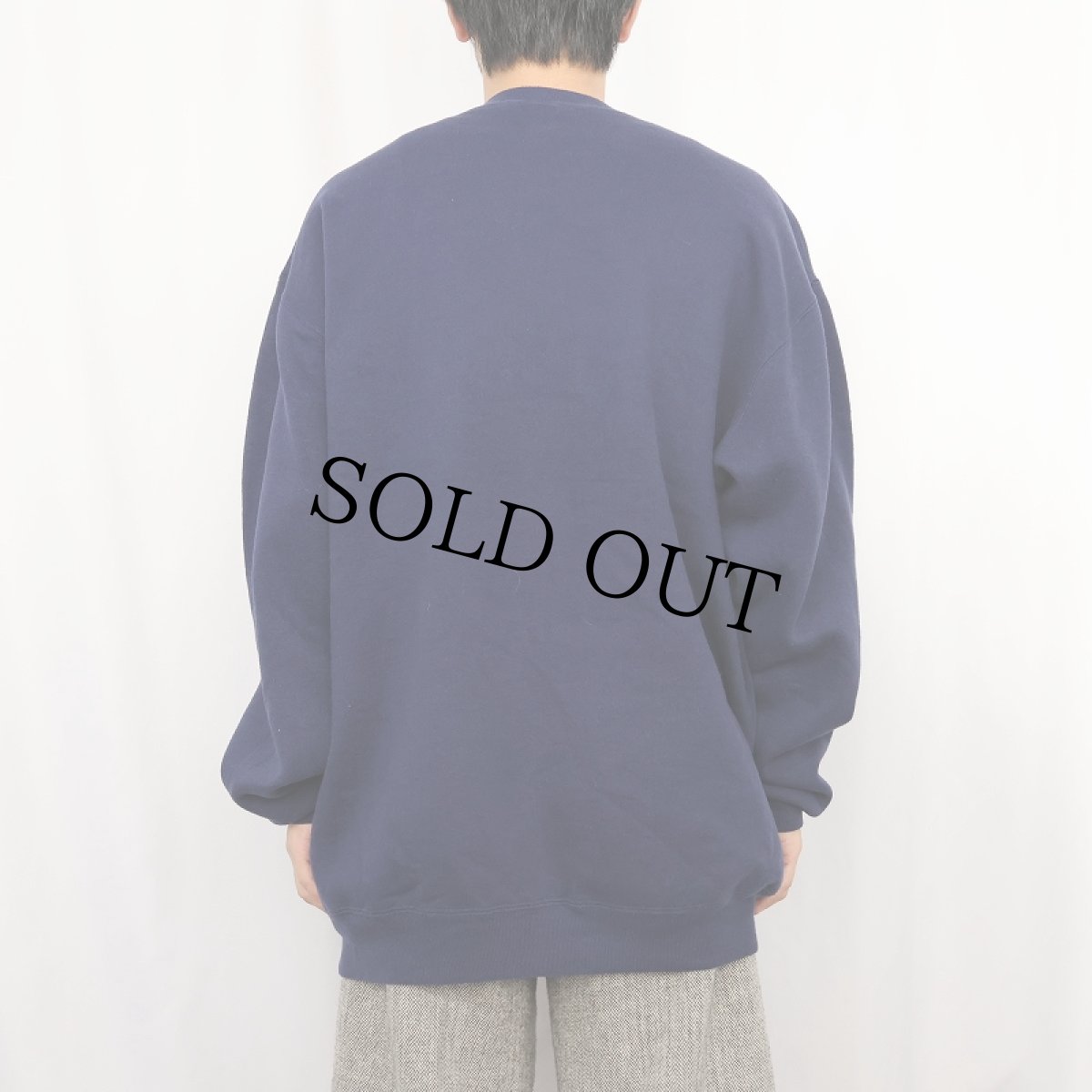 画像3: 90's RUSSELL ATHLETIC USA製 前V 無地スウェット NAVY XLT (3)