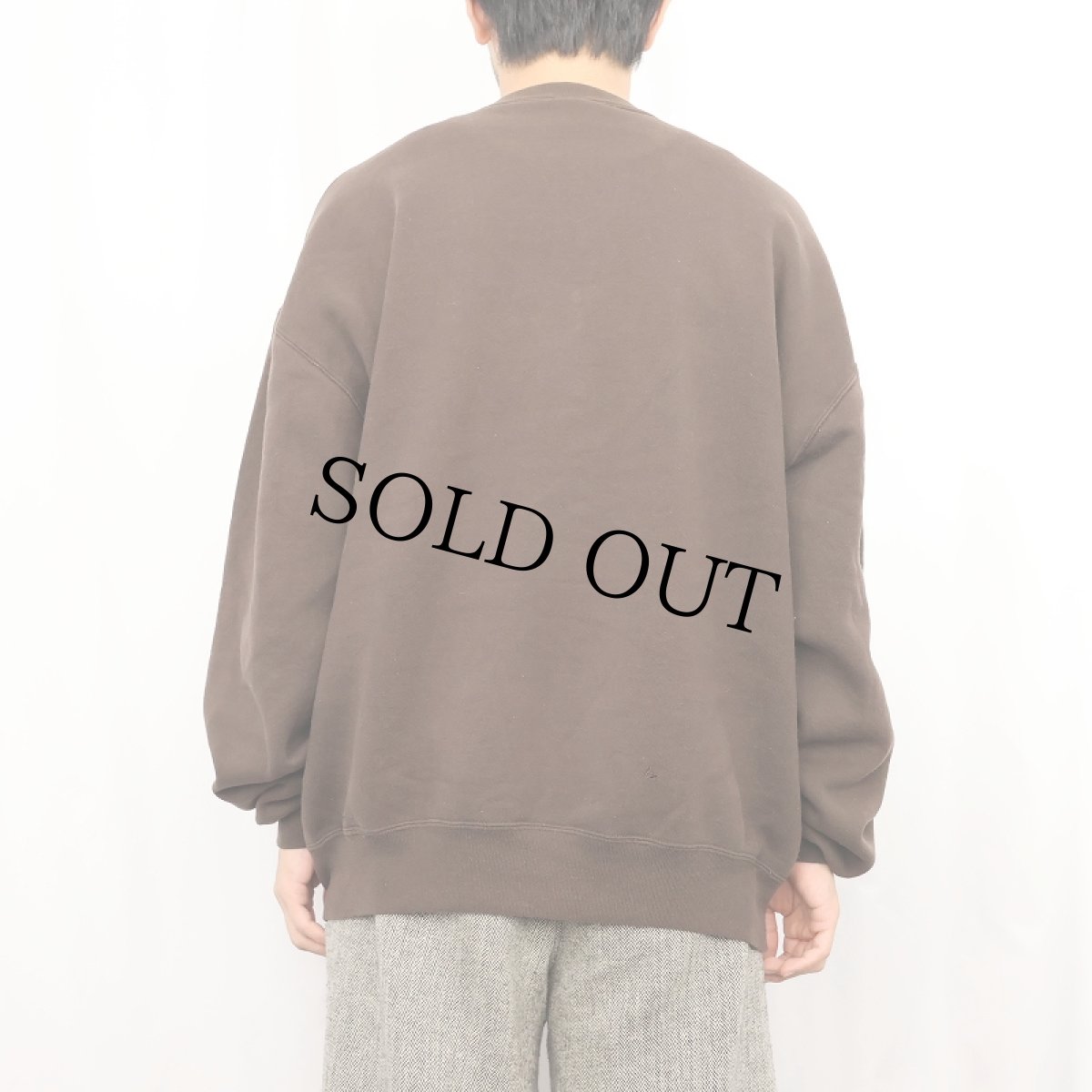 画像3: 90's RUSSELL ATHLETIC USA製 前V 無地スウェット BROWN XL (3)