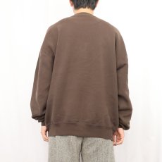 画像3: 90's RUSSELL ATHLETIC USA製 前V 無地スウェット BROWN XL (3)