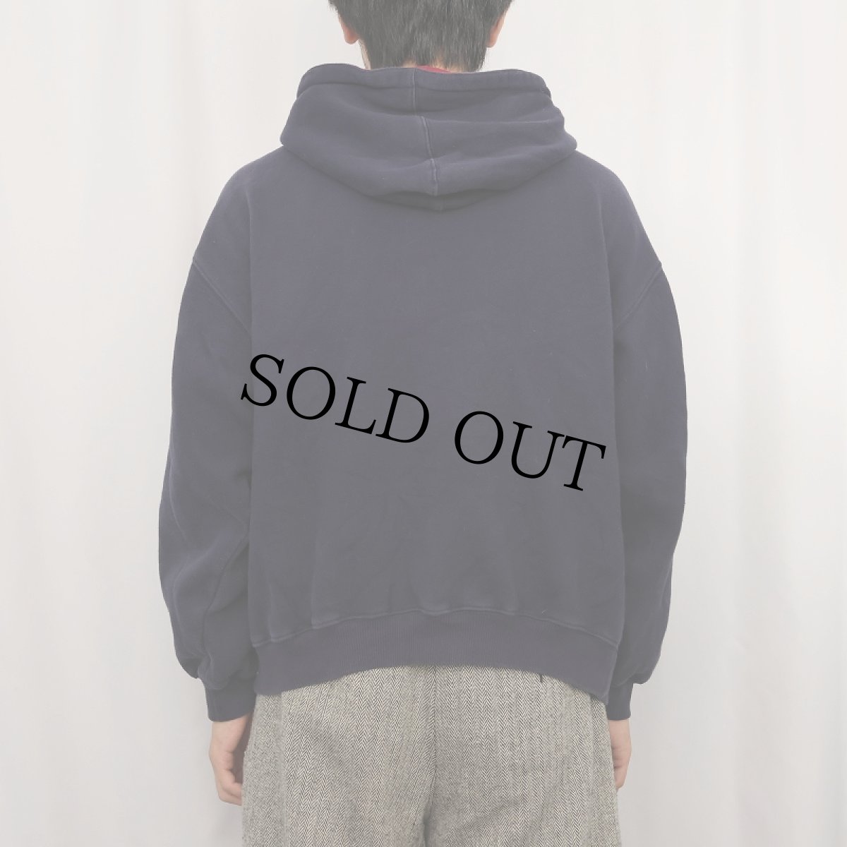 画像3: 90's ORVIS ハーフジップ スウェットフーディー NAVY L (3)