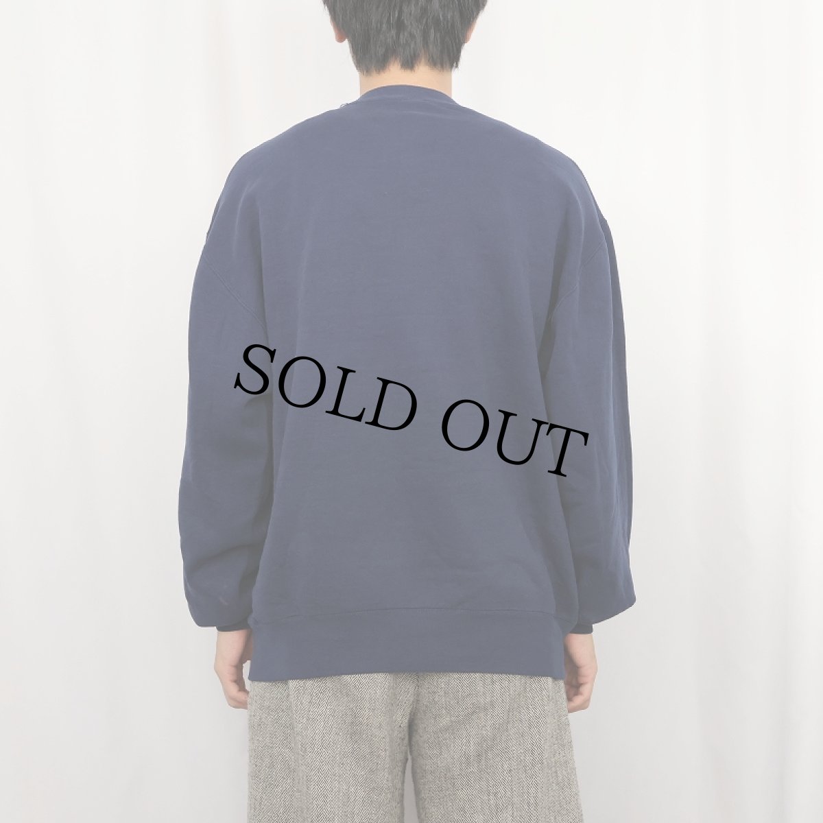 画像3: 90's RUSSELL ATHLETIC USA製 "NOTRE DAME" 前V プリントスウェット NAVY L (3)