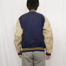 画像3: 70〜80's パッチ付き ウール×レザー スタジャン (3)