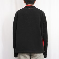 画像4: 90's POLO Ralph Lauren ロゴ刺繍 ハーフジップ フリースジャケット BLACK M (4)