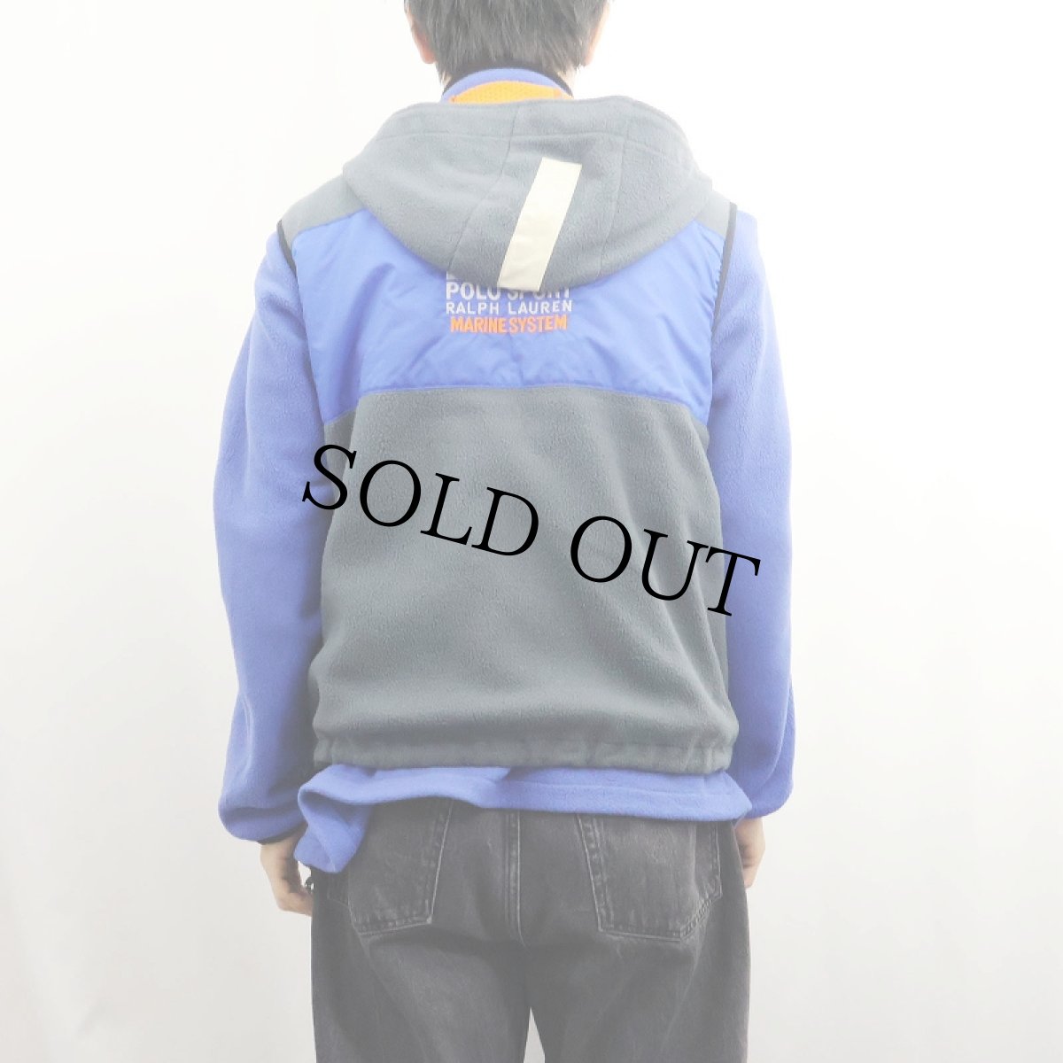 画像4: 90's POLO SPORT Ralph Lauren USA製 "RL-67 MARINE SYSTEM" フーデッド フリースジップベスト M (4)