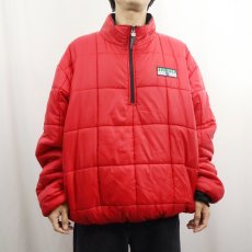 画像5: 90's POLO SPORT Ralph Lauren ロゴパッチ付き 中綿入り リバーシブルプルオーバージャケット RED×BLACK  XXL (5)