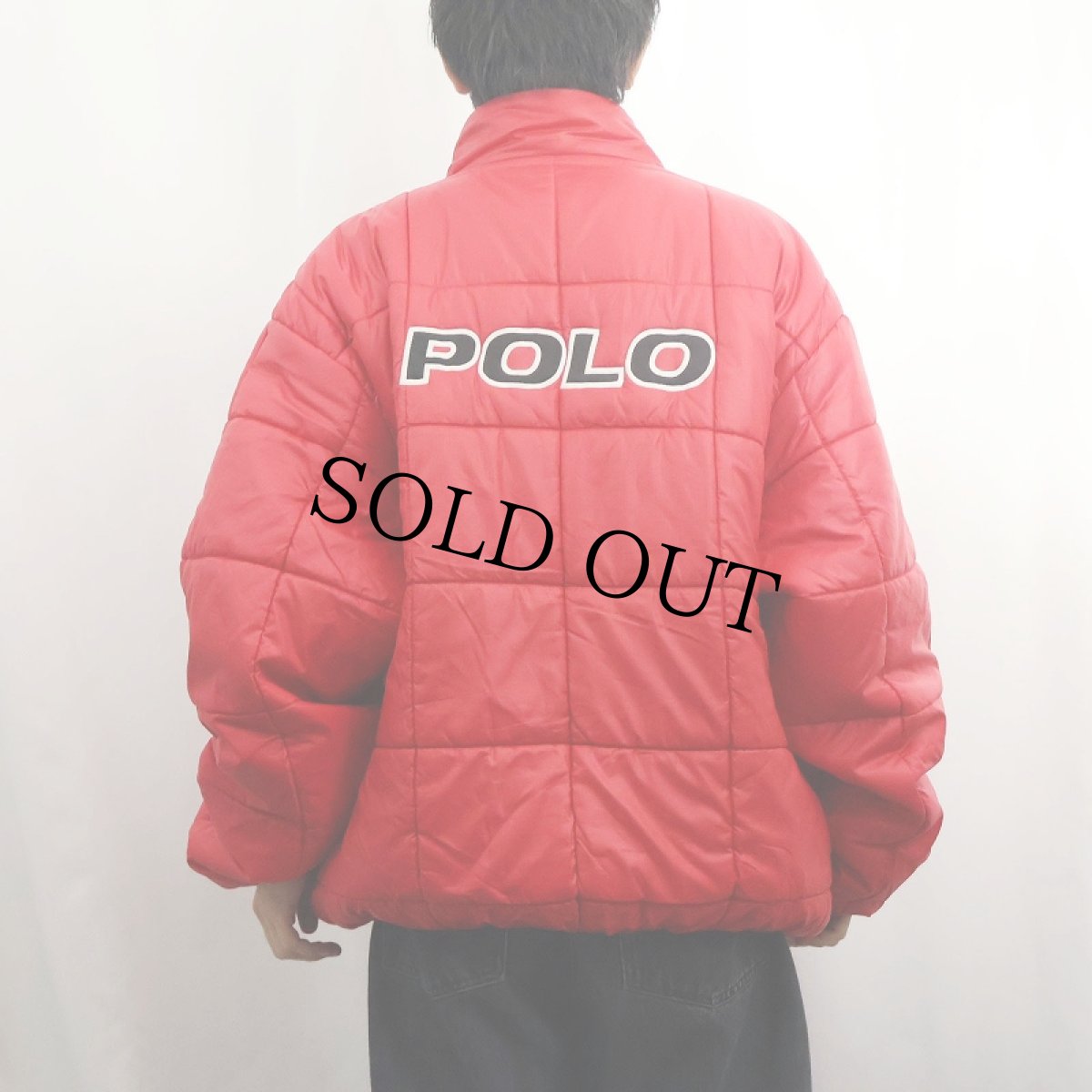 画像6: 90's POLO SPORT Ralph Lauren ロゴパッチ付き 中綿入り リバーシブルプルオーバージャケット RED×BLACK  XXL (6)