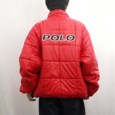 画像6: 90's POLO SPORT Ralph Lauren ロゴパッチ付き 中綿入り リバーシブルプルオーバージャケット RED×BLACK  XXL (6)
