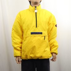 画像5: 90's POLO SPORT Ralph Lauren ロゴパッチ付き 中綿入り リバーシブルプルオーバージャケット L NAVY×YELLOW (5)