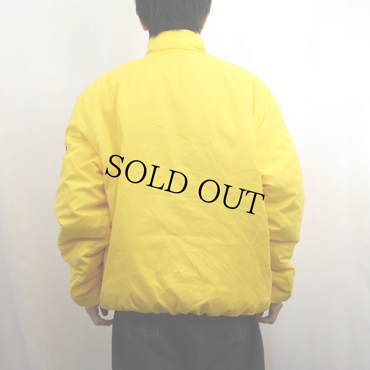 画像6: 90's POLO SPORT Ralph Lauren ロゴパッチ付き 中綿入り リバーシブルプルオーバージャケット L NAVY×YELLOW (6)