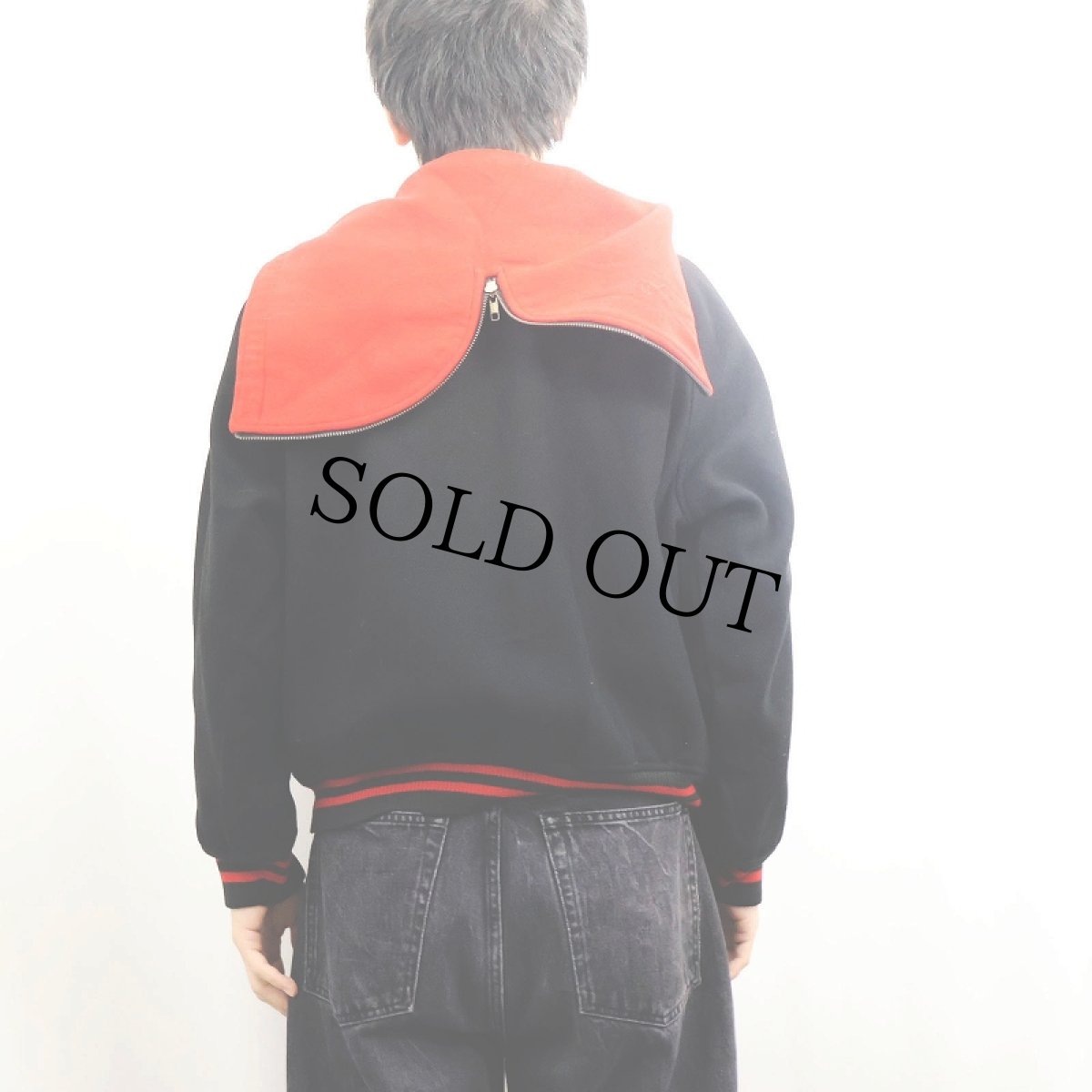 画像4: POLO Ralph Lauren エンブレムパッチ付き ラビットフード メルトンウールジャケット BLACK S (4)