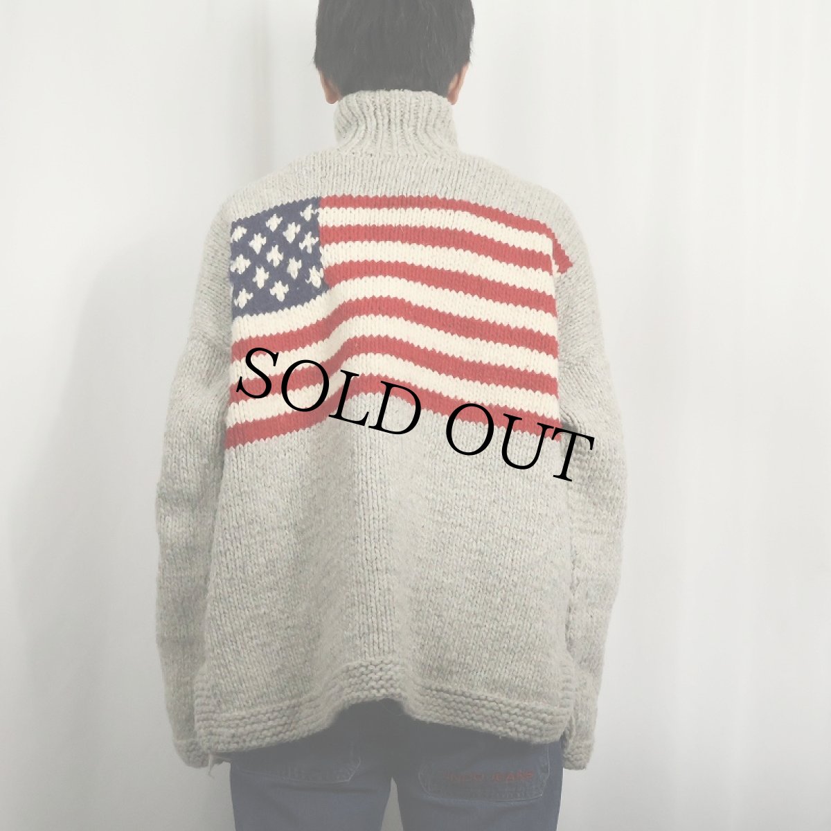 画像3: IMBACOCHA ECUADOR製  星条旗柄 ハイネックウールニットセーター (3)