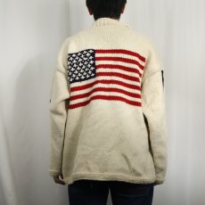 画像3: 星条旗柄 ロールネックウールニットセーター (3)