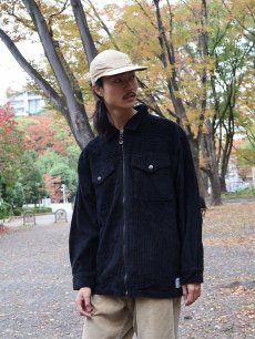 画像1: 80〜90's Ocean Pacific 太畝コーデュロイ ジップシャツジャケット BLACK M (1)