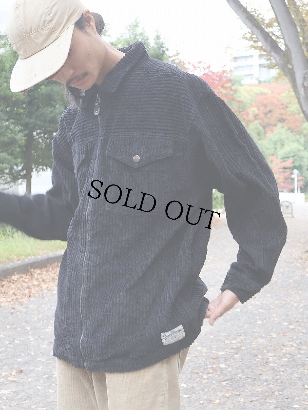 画像3: 80〜90's Ocean Pacific 太畝コーデュロイ ジップシャツジャケット BLACK M (3)