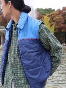 画像1: 70's Ocean Pacific 2トーン 中綿入り ナイロンベスト L (1)