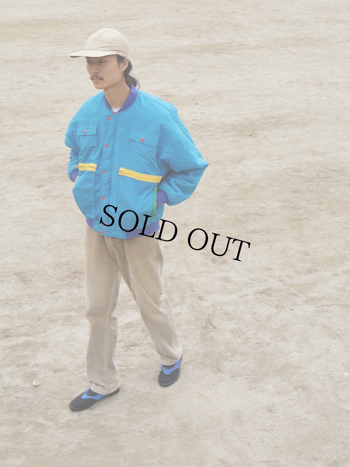 画像2: 80's Ocean Pacific 中綿入り デザインナイロンジャケット (2)