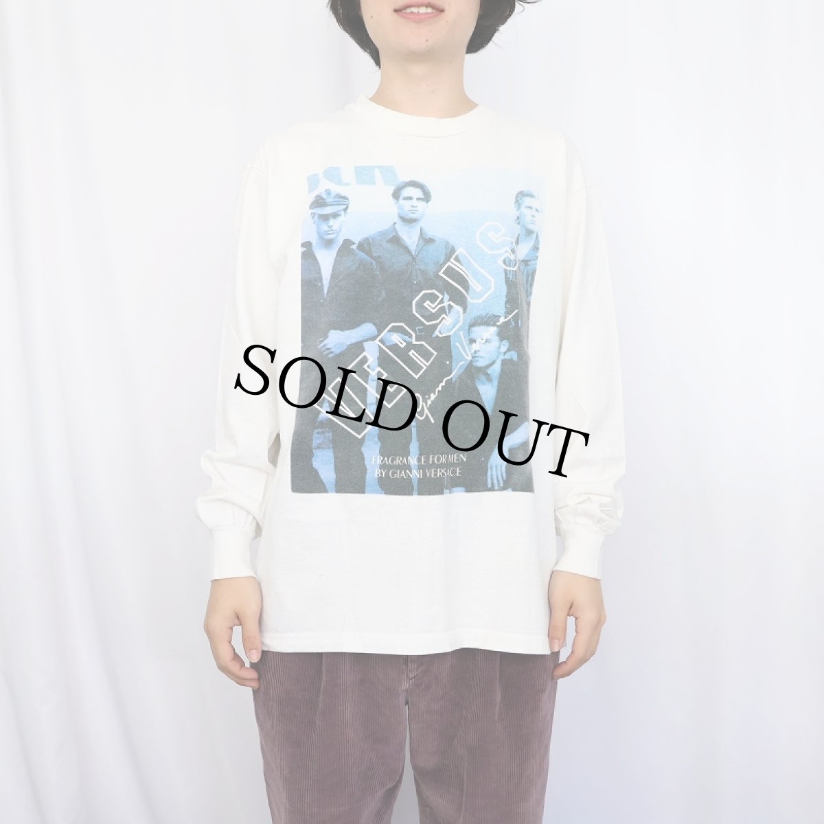 画像2: 90's BRUCE WEBER USA製 "VERSACE" フォトプリントロンT ONE SIZE (2)