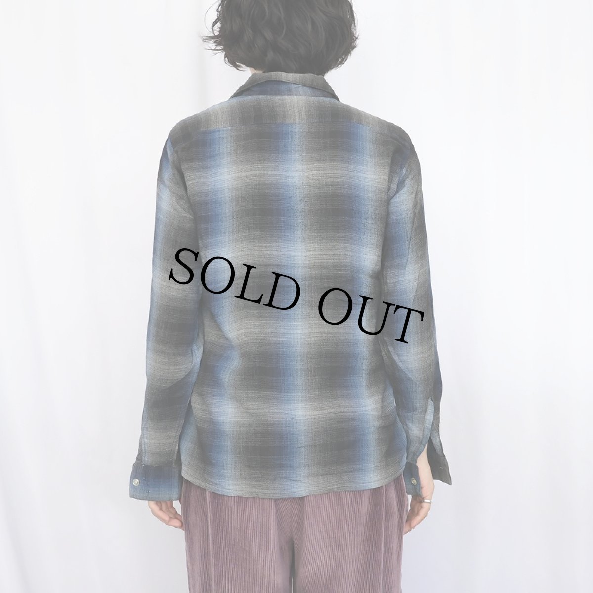 画像3: 60's ARROW CHEVELLA USA製 オンブレーチェック柄 レーヨンオープンカラーシャツ S (3)