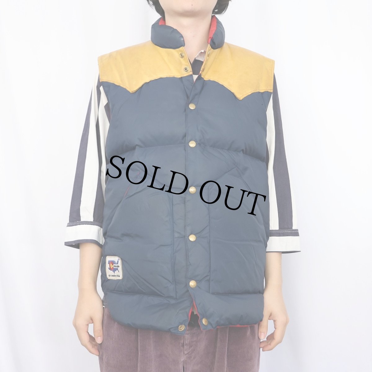 画像2: 70's Rocky Mountain Featherbed ウエスタンダウンベスト SIZE44 (2)