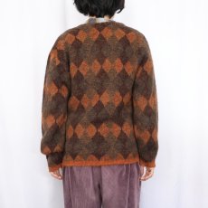 画像3: 〜60's アーガイル柄 モヘアニットカーディガン  (3)