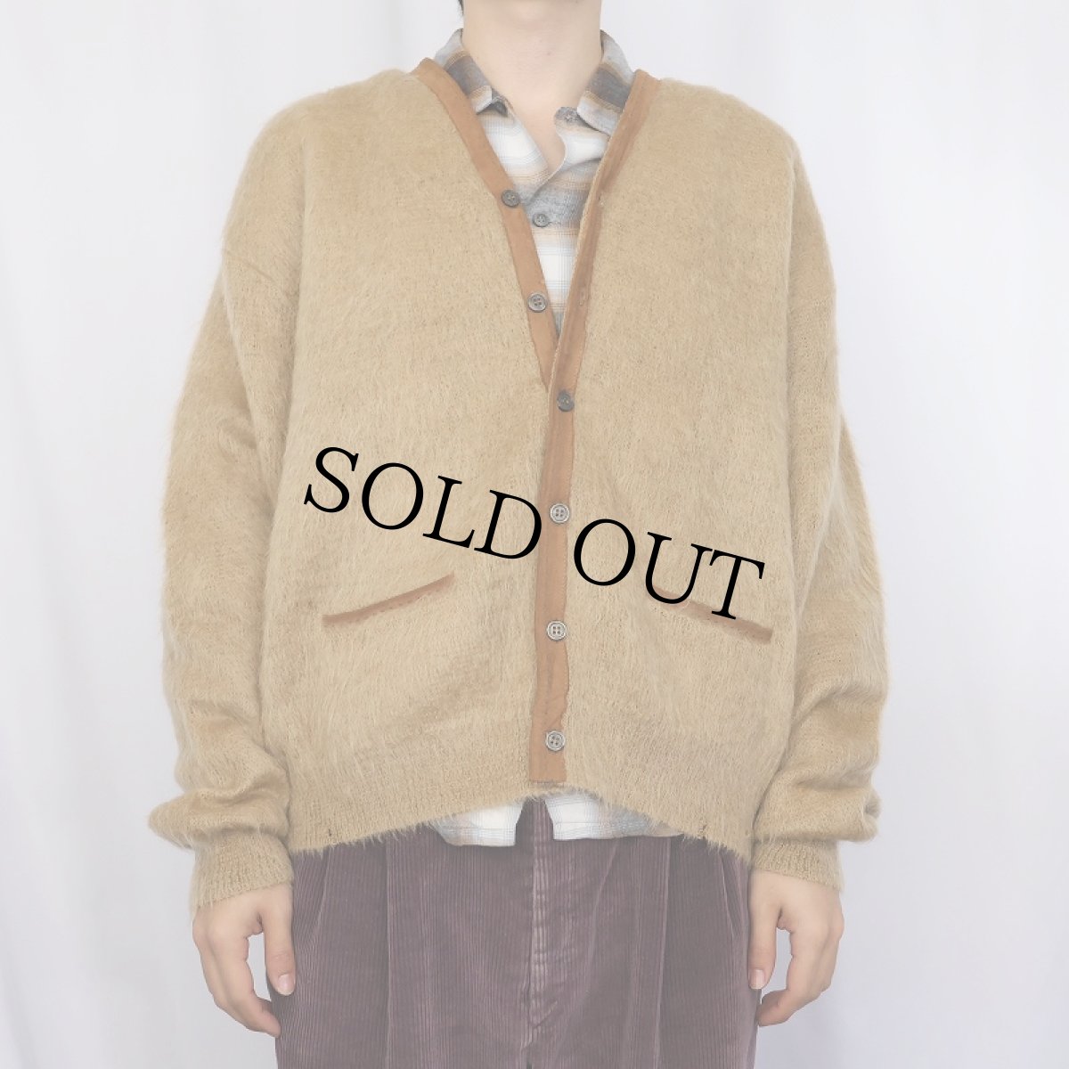 画像2: 60's Sears Premiere Collection モヘアニットカーディガン L (2)