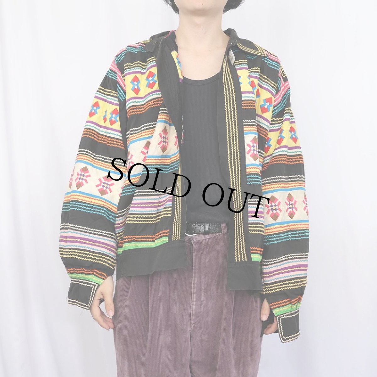 画像3: 60〜70's SEMINOLE パッチワークジャケット BLACK (3)