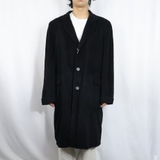 画像2: 〜70's カシミヤ チェスターコート BLACK  (2)