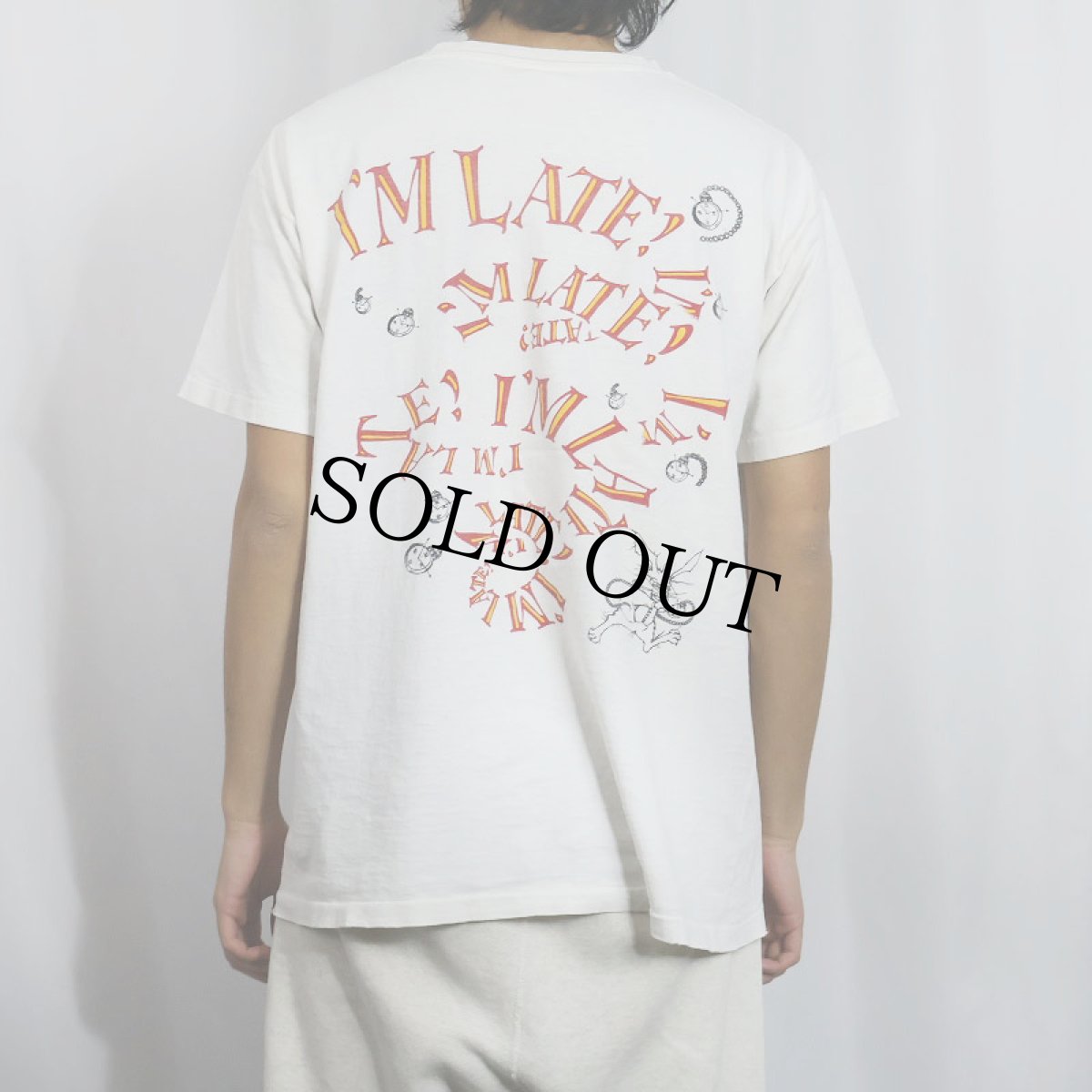 画像4: 90's Alice in Wonderland USA製 白うさぎ キャラクタープリントTシャツ  (4)