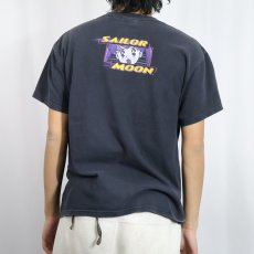 画像4: 美少女戦士セーラームーン キャラクタープリントTシャツ BLACK M (4)