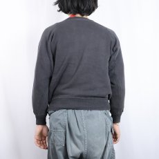 画像3: 60's Sportswear by Collegiate "GREECE OLYMPIA SPARTANS" フロッキープリント ラグランスウェット BLACK M (3)