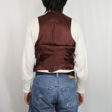 画像3: 60's PENNEY'S 総柄切り替え 針刺しシンチバック レーヨンジレベスト DEADSTOCK BLACK SIZE38R (3)