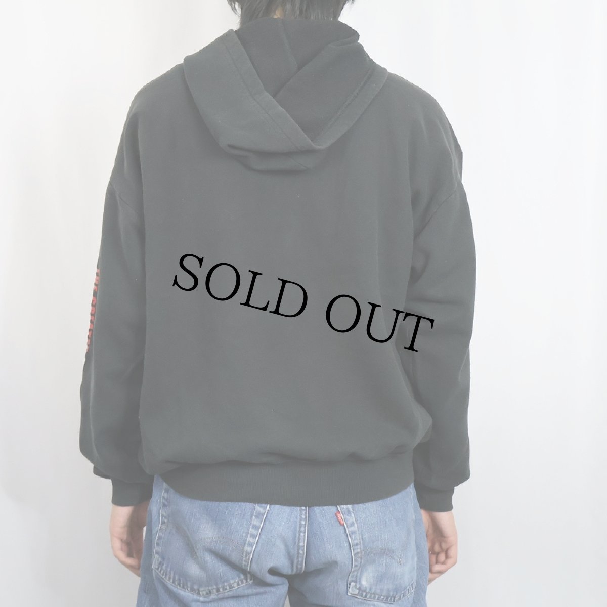 画像4: 2000's Skinny Puppy "The Greater Wrong of the Right" インダストリアルバンド スウェットジップパーカー  BLACK L (4)