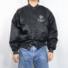 画像3: 70's VIRGIN CBS RECORDS USA製 レコードレーベル プリント ナイロンジャケット BLACK L (3)