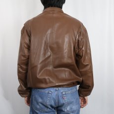 画像3: 90's POLO Ralph Lauren PORTUGAL製 ポニー無し チンスト付き ラムレザースイングトップ L (3)