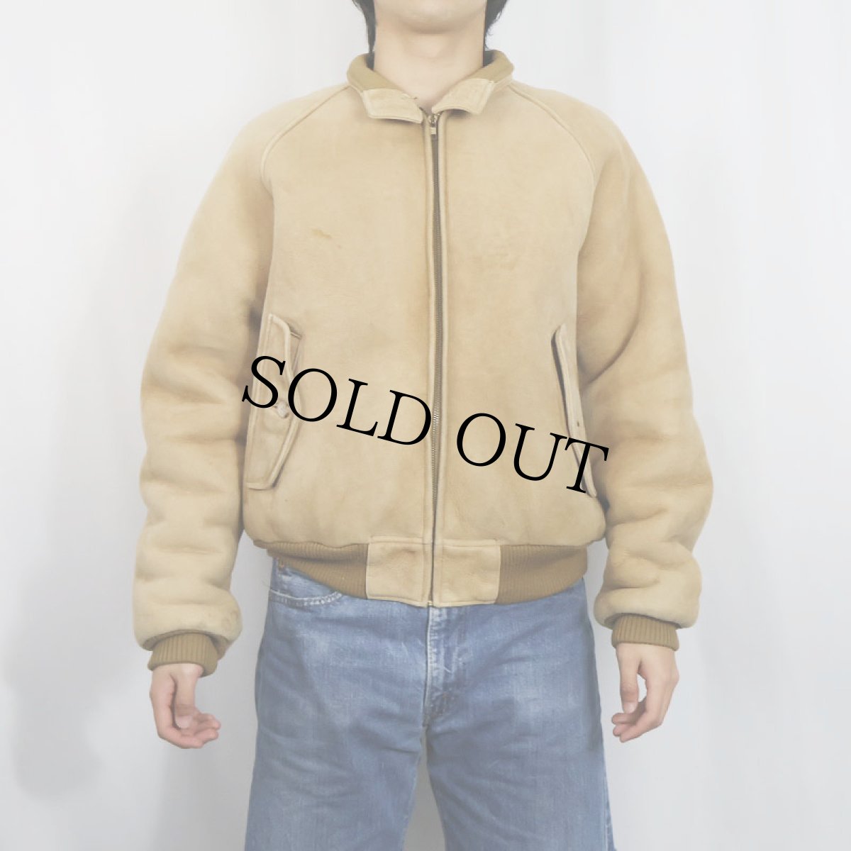 画像2: POLO Ralph Lauren "G-9 TYPE" ムートンレザージャケット L (2)