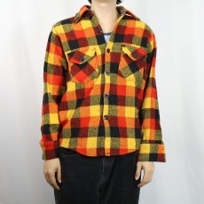 画像2: 70's FROSTPROOF ブロックチェック柄 ウール×ナイロンシャツ SIZE15 (2)