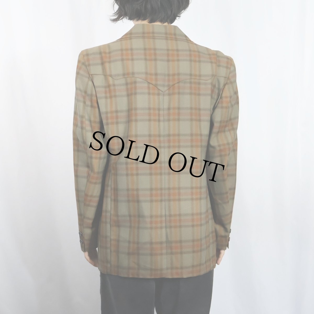 画像4: 70's NIVER WESTERN WEAR, INC. チェック柄 ウエスタンテーラードジャケット SIZE42 (4)