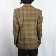画像4: 70's NIVER WESTERN WEAR, INC. チェック柄 ウエスタンテーラードジャケット SIZE42 (4)