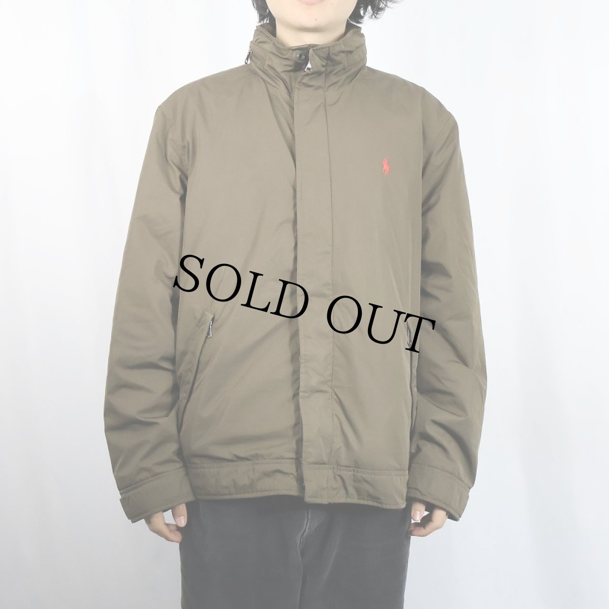 画像2: POLO Ralph Lauren ロゴ刺繍 中綿入りジャケット BROWN L (2)