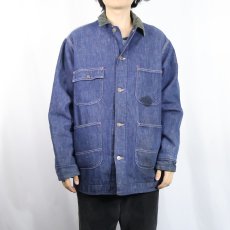 画像2: 70's Sears ブランケットライナー デニムカバーオール L (2)