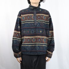 画像2: 90's Woolrich USA製 "POLARTEC" 総柄 ハーフスナップ フリースジャケット XL (2)
