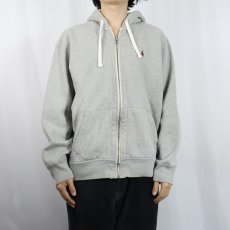 画像2: POLO Ralph Lauren REVERSE WEAVE TYPE ロゴ刺繍 裏サーマル スウェットジップパーカー L (2)
