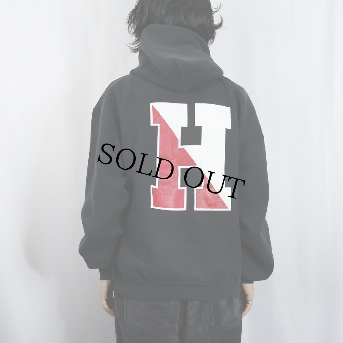 画像4: 90's RUSSELL ATHLETIC "HARVARD SOFTBALL" バックプリント スウェットフーディー BLACK XL (4)