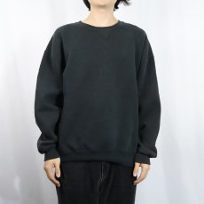 画像2: 90's RUSSELL ATHLETIC 前V 無地スウェット BLACK XL (2)