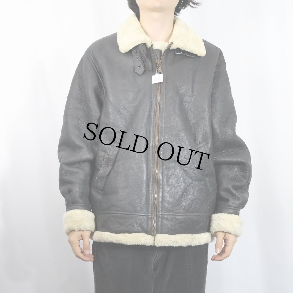 画像2: B-3 TYPE ムートンフライトジャケット DARK BROWN  (2)