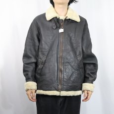 画像2: B-3 TYPE ムートンフライトジャケット DARK BROWN  (2)