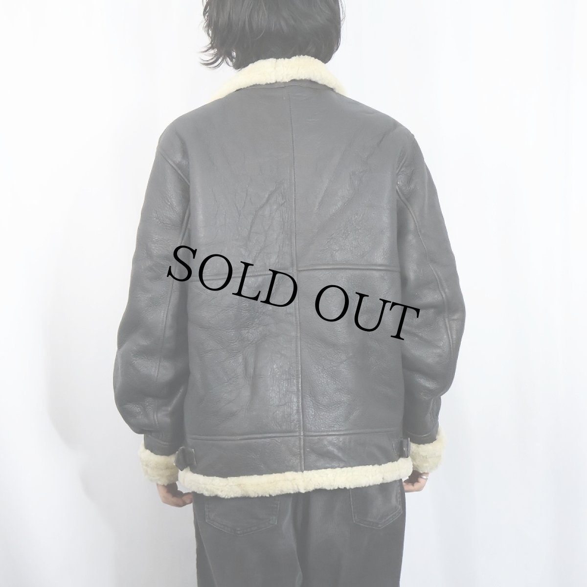 画像3: B-3 TYPE ムートンフライトジャケット DARK BROWN  (3)