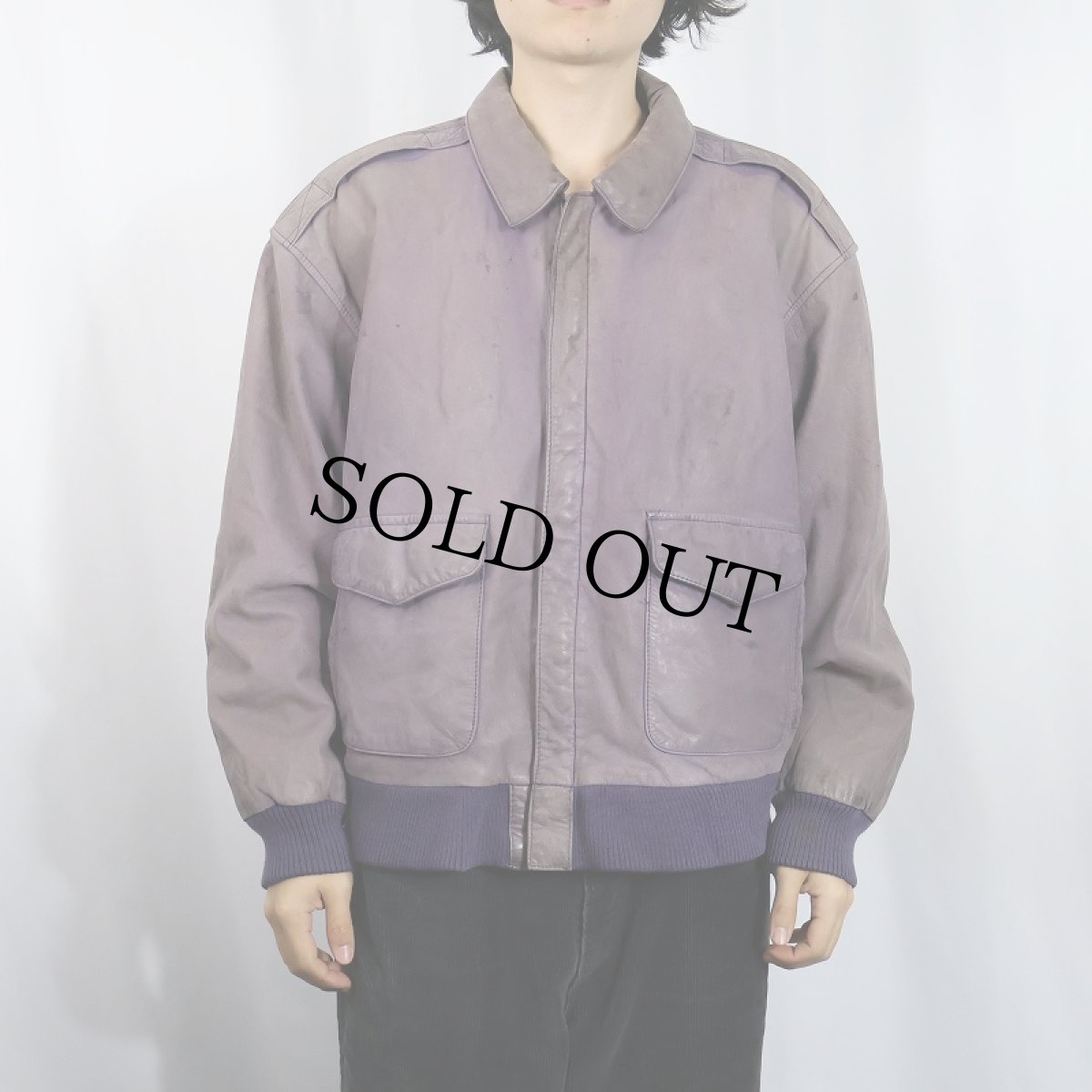 画像2: PARIS SPORT CLUB "A-2 TYPE" レザージャケット L (2)